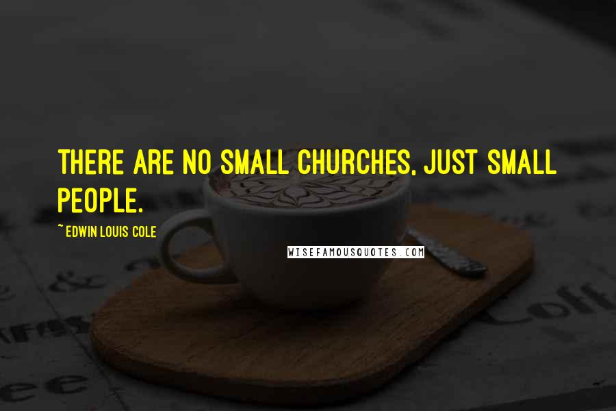 Edwin Louis Cole Quotes: There are no small churches, just small people.