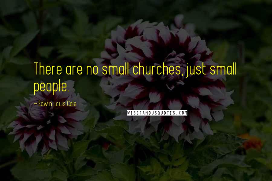 Edwin Louis Cole Quotes: There are no small churches, just small people.