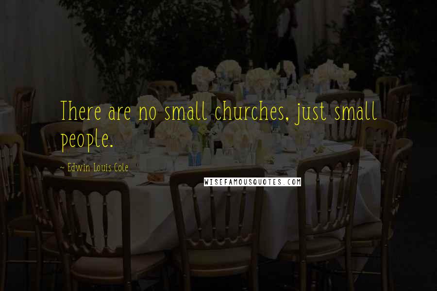 Edwin Louis Cole Quotes: There are no small churches, just small people.
