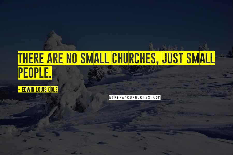 Edwin Louis Cole Quotes: There are no small churches, just small people.