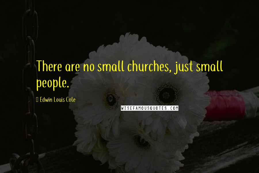 Edwin Louis Cole Quotes: There are no small churches, just small people.