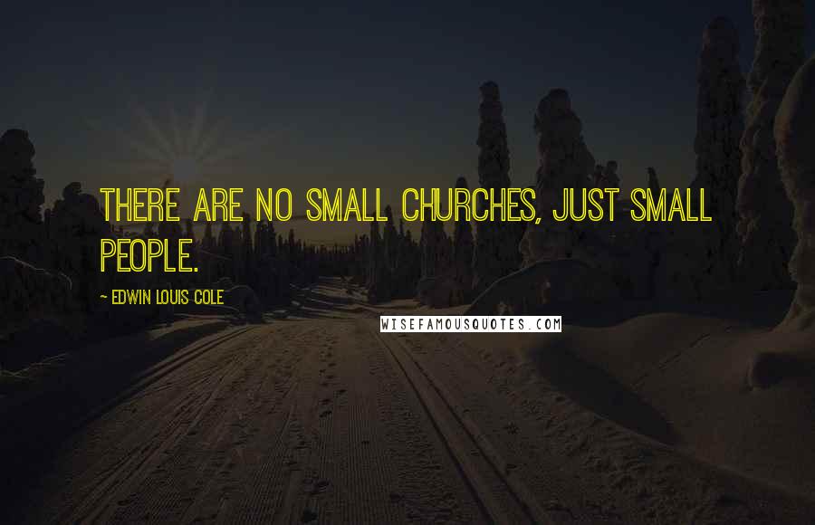 Edwin Louis Cole Quotes: There are no small churches, just small people.