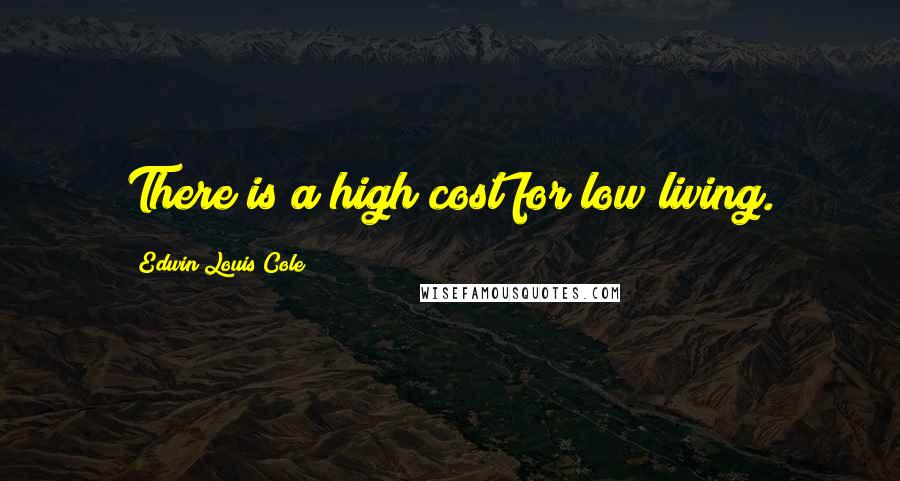 Edwin Louis Cole Quotes: There is a high cost for low living.