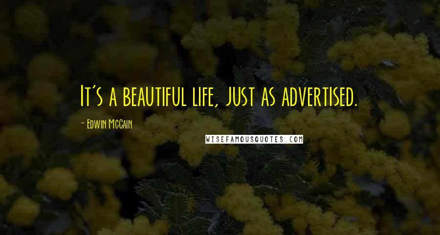 Edwin McCain Quotes: It's a beautiful life, just as advertised.