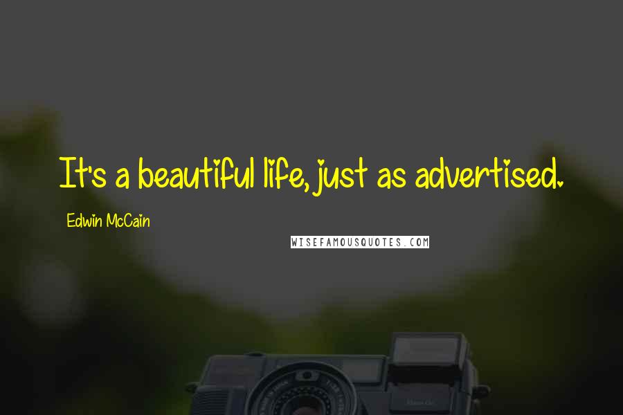 Edwin McCain Quotes: It's a beautiful life, just as advertised.