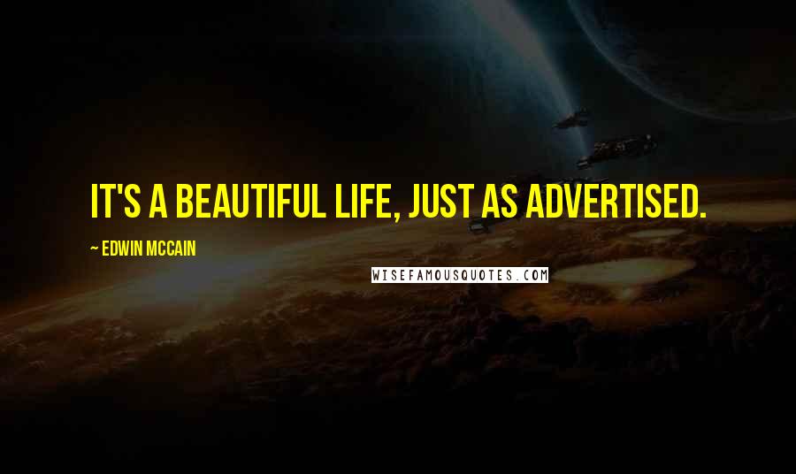 Edwin McCain Quotes: It's a beautiful life, just as advertised.