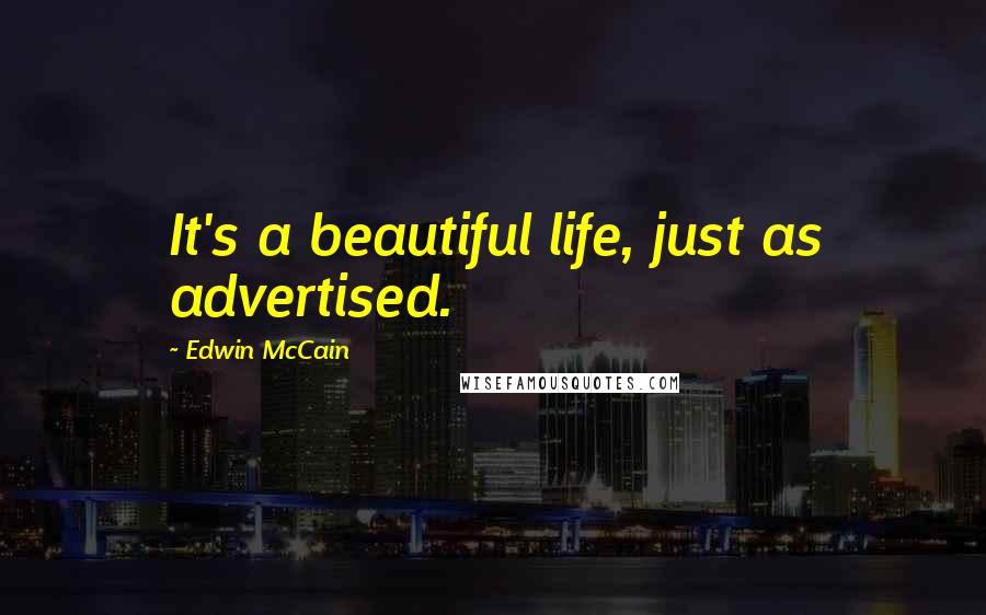 Edwin McCain Quotes: It's a beautiful life, just as advertised.
