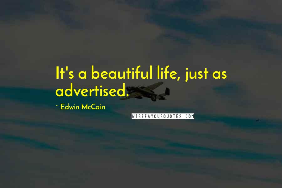 Edwin McCain Quotes: It's a beautiful life, just as advertised.