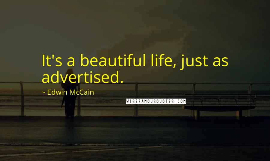 Edwin McCain Quotes: It's a beautiful life, just as advertised.