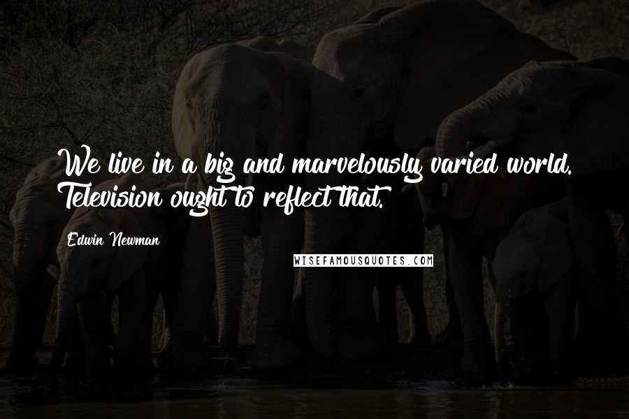 Edwin Newman Quotes: We live in a big and marvelously varied world. Television ought to reflect that.