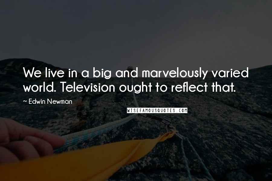 Edwin Newman Quotes: We live in a big and marvelously varied world. Television ought to reflect that.