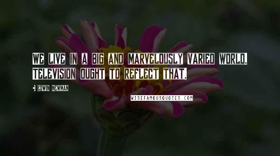Edwin Newman Quotes: We live in a big and marvelously varied world. Television ought to reflect that.