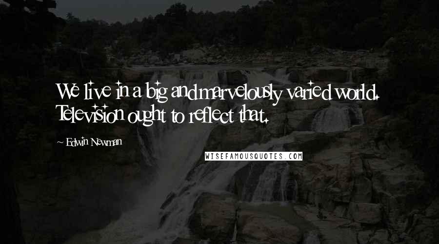 Edwin Newman Quotes: We live in a big and marvelously varied world. Television ought to reflect that.