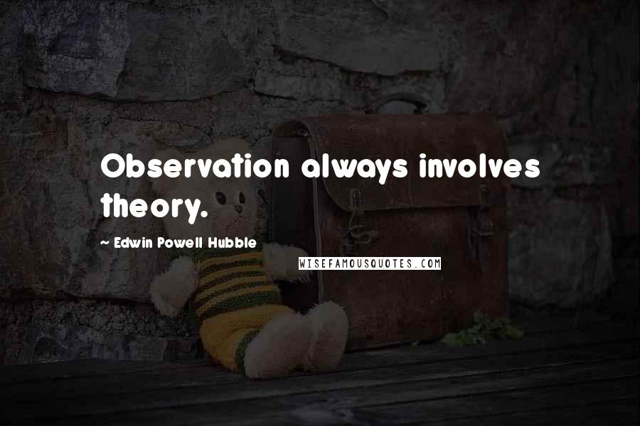 Edwin Powell Hubble Quotes: Observation always involves theory.