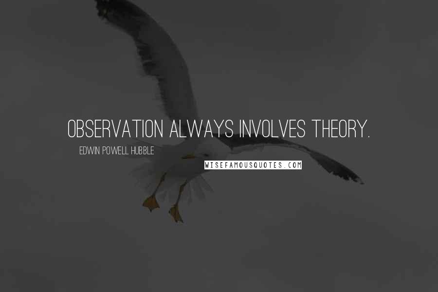 Edwin Powell Hubble Quotes: Observation always involves theory.
