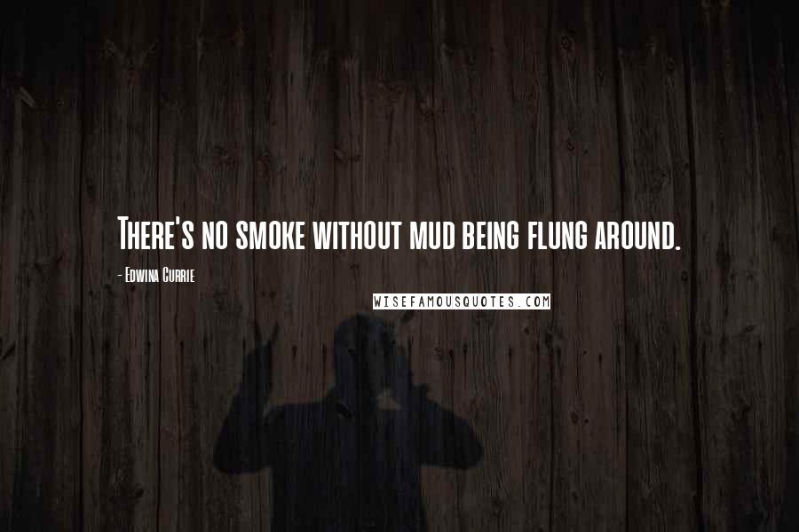 Edwina Currie Quotes: There's no smoke without mud being flung around.