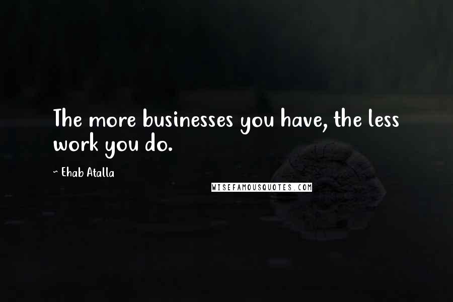 Ehab Atalla Quotes: The more businesses you have, the less work you do.