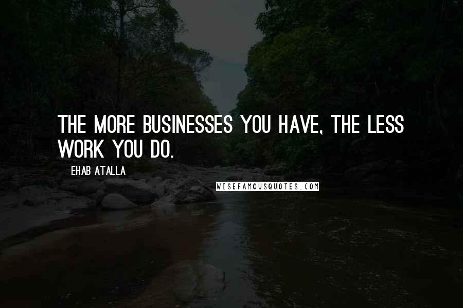 Ehab Atalla Quotes: The more businesses you have, the less work you do.