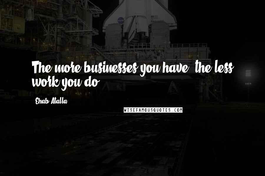 Ehab Atalla Quotes: The more businesses you have, the less work you do.