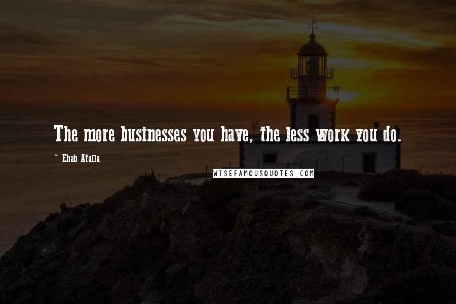 Ehab Atalla Quotes: The more businesses you have, the less work you do.