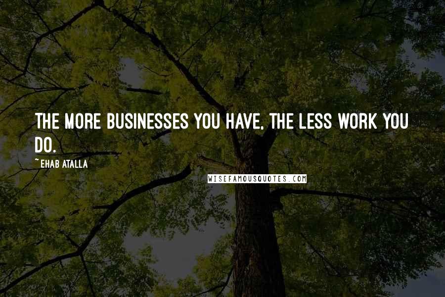 Ehab Atalla Quotes: The more businesses you have, the less work you do.