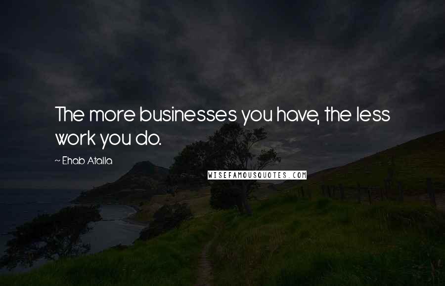 Ehab Atalla Quotes: The more businesses you have, the less work you do.
