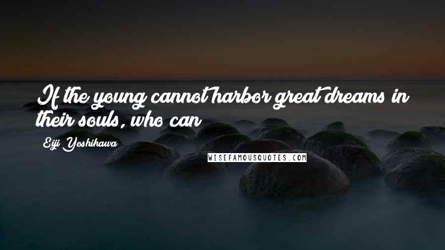 Eiji Yoshikawa Quotes: If the young cannot harbor great dreams in their souls, who can?