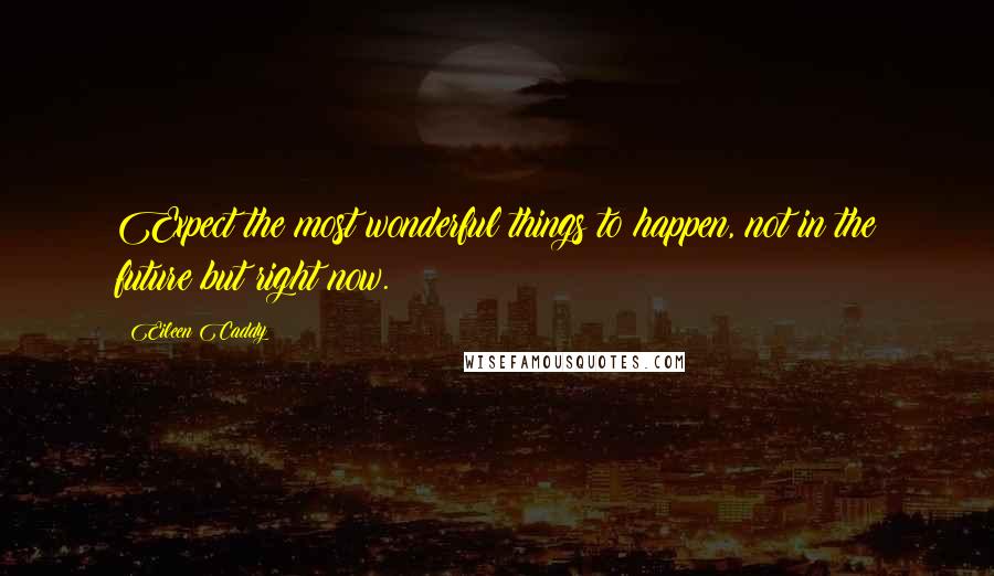 Eileen Caddy Quotes: Expect the most wonderful things to happen, not in the future but right now.