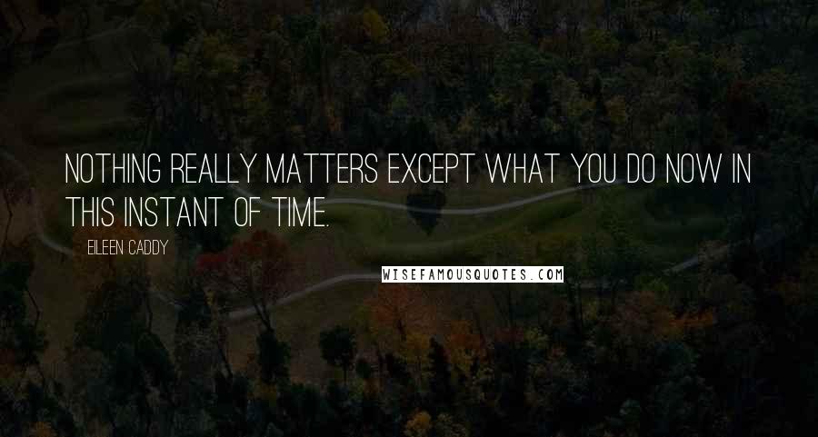 Eileen Caddy Quotes: Nothing really matters except what you do now in this instant of time.