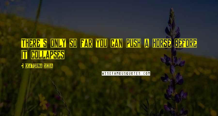 Ekaterina Sedia Quotes: There's only so far you can push a horse before it collapses