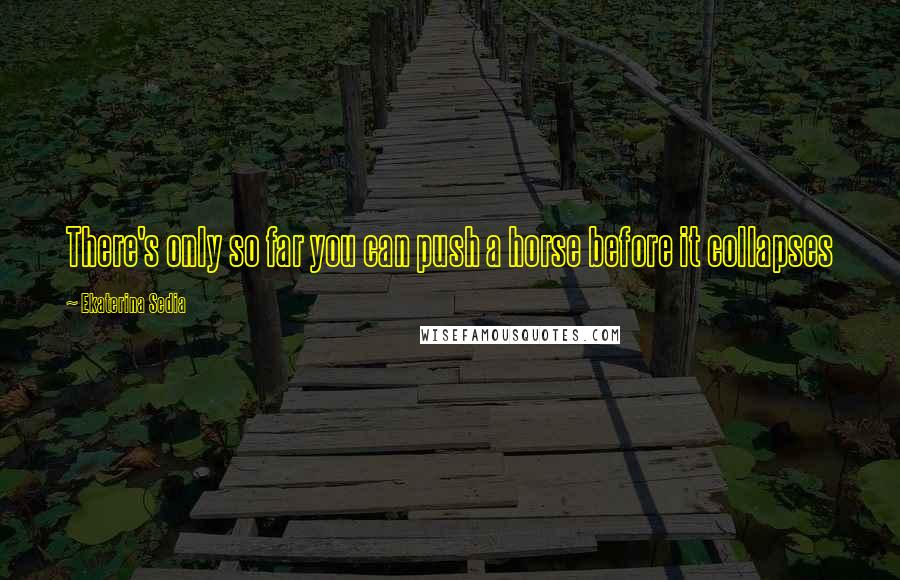 Ekaterina Sedia Quotes: There's only so far you can push a horse before it collapses