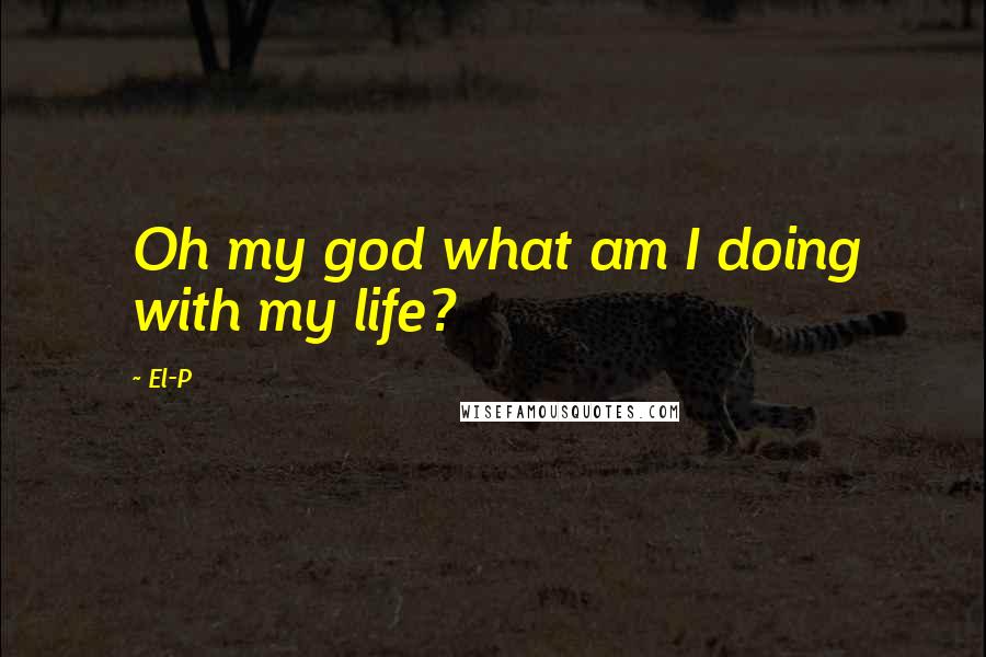 El-P Quotes: Oh my god what am I doing with my life?