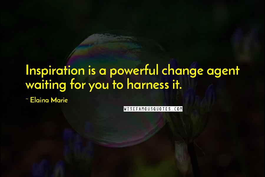 Elaina Marie Quotes: Inspiration is a powerful change agent waiting for you to harness it.