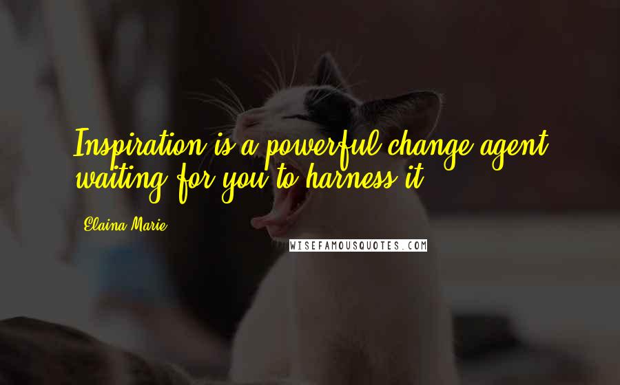 Elaina Marie Quotes: Inspiration is a powerful change agent waiting for you to harness it.