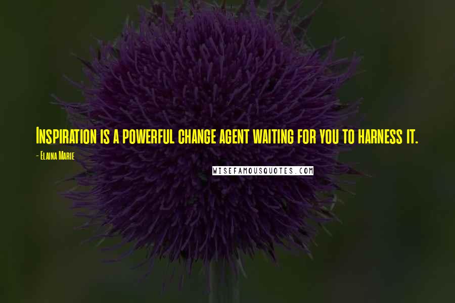 Elaina Marie Quotes: Inspiration is a powerful change agent waiting for you to harness it.