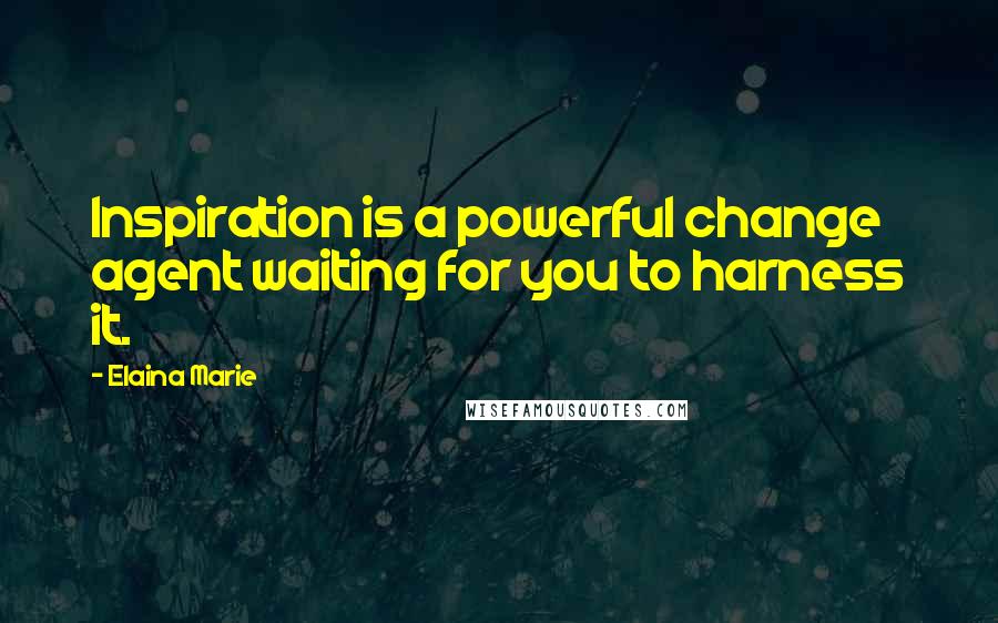 Elaina Marie Quotes: Inspiration is a powerful change agent waiting for you to harness it.