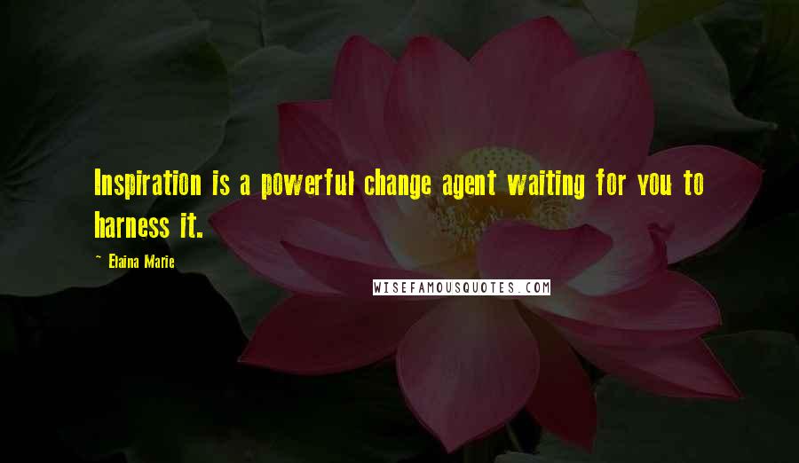 Elaina Marie Quotes: Inspiration is a powerful change agent waiting for you to harness it.