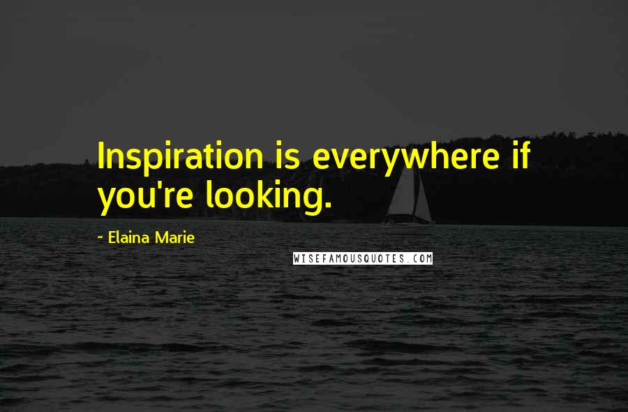 Elaina Marie Quotes: Inspiration is everywhere if you're looking.