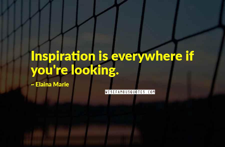 Elaina Marie Quotes: Inspiration is everywhere if you're looking.