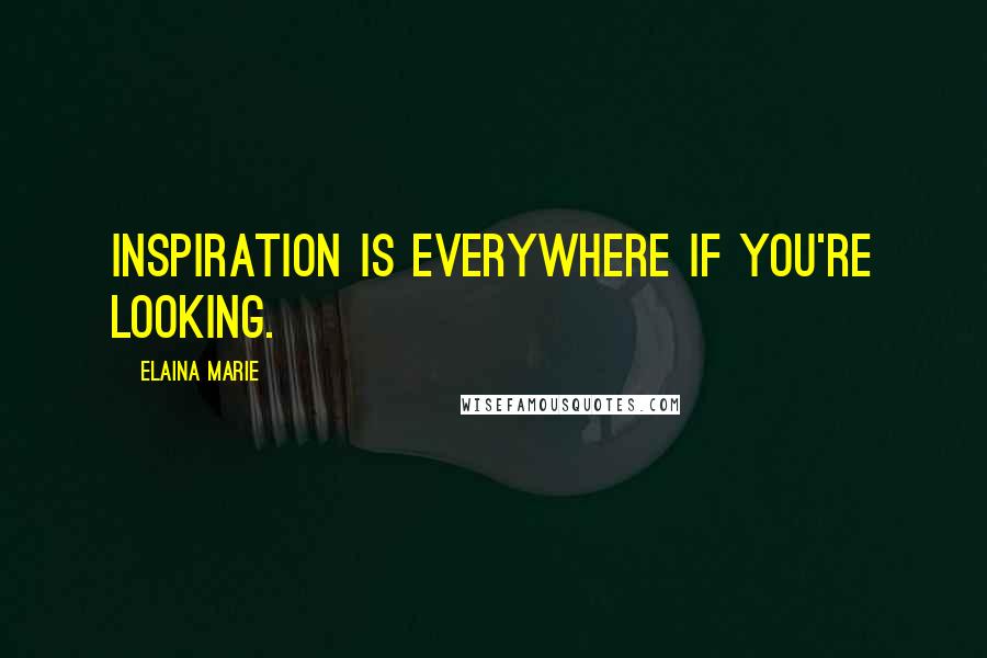 Elaina Marie Quotes: Inspiration is everywhere if you're looking.