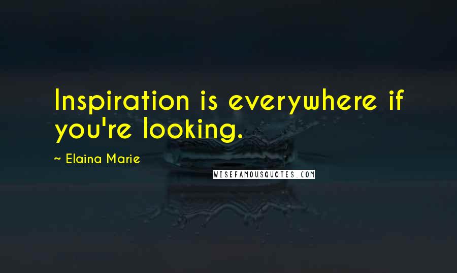 Elaina Marie Quotes: Inspiration is everywhere if you're looking.