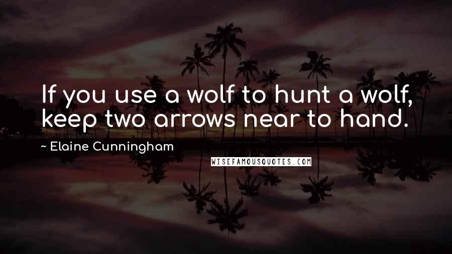 Elaine Cunningham Quotes: If you use a wolf to hunt a wolf, keep two arrows near to hand.