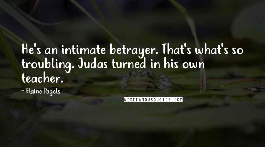 Elaine Pagels Quotes: He's an intimate betrayer. That's what's so troubling. Judas turned in his own teacher.