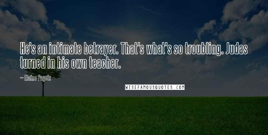 Elaine Pagels Quotes: He's an intimate betrayer. That's what's so troubling. Judas turned in his own teacher.