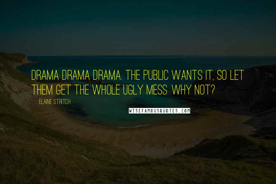 Elaine Stritch Quotes: Drama drama drama. The public wants it, so let them get the whole ugly mess. Why not?