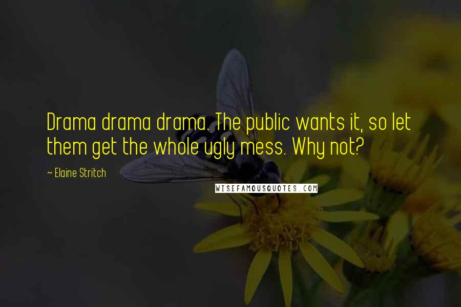 Elaine Stritch Quotes: Drama drama drama. The public wants it, so let them get the whole ugly mess. Why not?