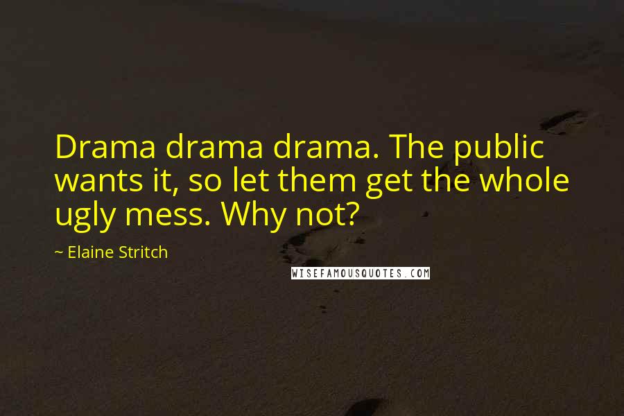Elaine Stritch Quotes: Drama drama drama. The public wants it, so let them get the whole ugly mess. Why not?