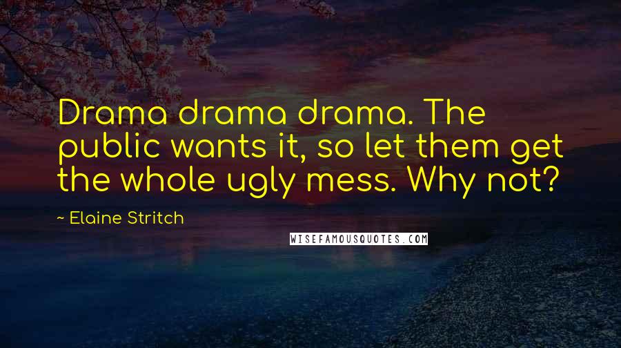 Elaine Stritch Quotes: Drama drama drama. The public wants it, so let them get the whole ugly mess. Why not?