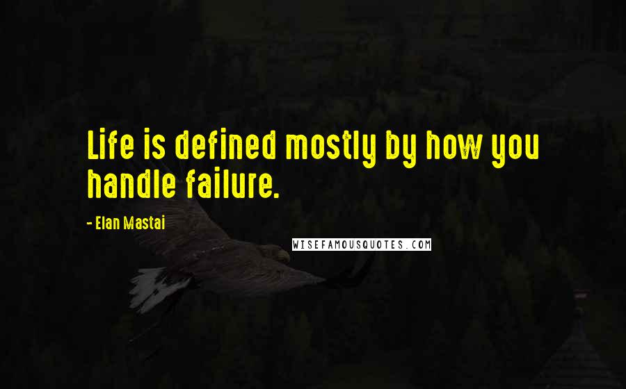 Elan Mastai Quotes: Life is defined mostly by how you handle failure.