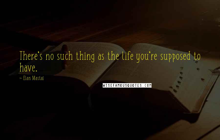 Elan Mastai Quotes: There's no such thing as the life you're supposed to have.